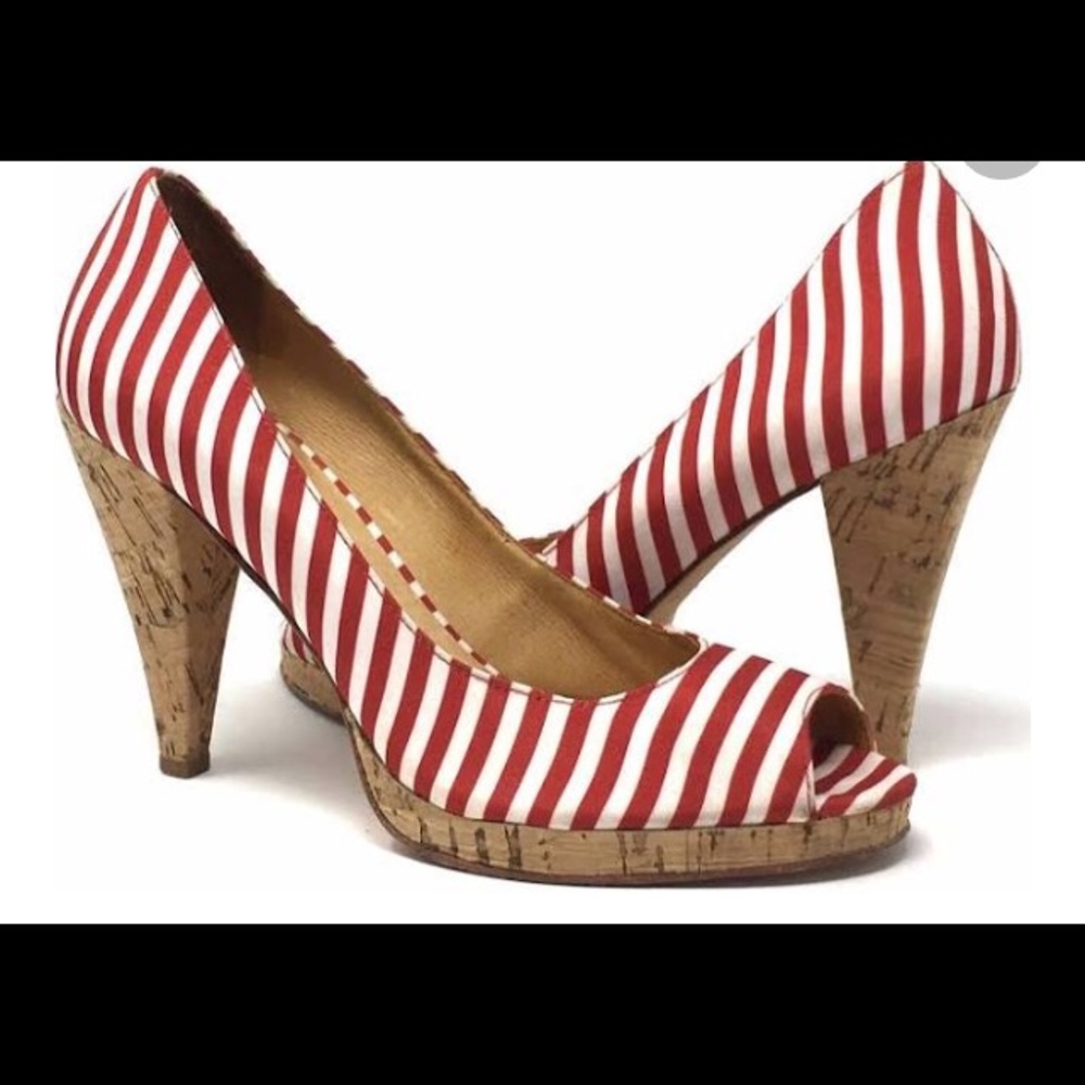 Michael Kors Striped Cork Heels